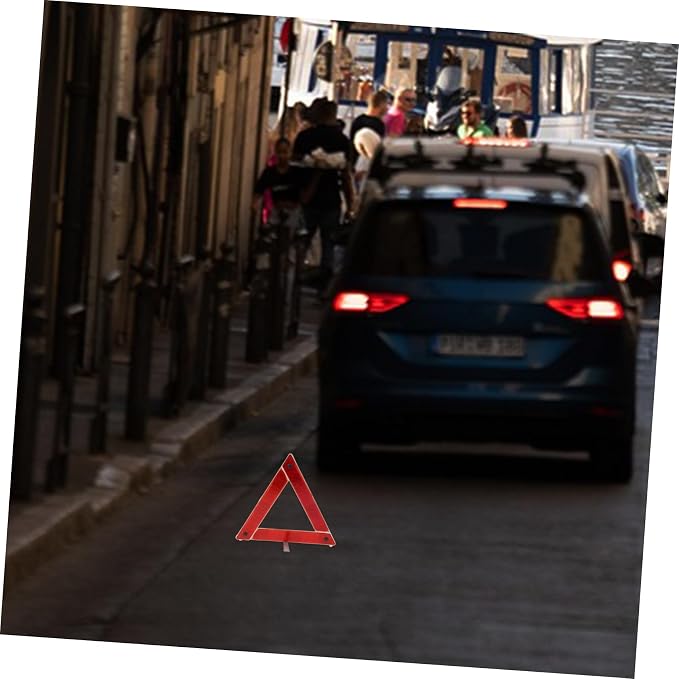 Healifty Warning Triangle Safety Sign for Vehicles Portable Reflective Car Kit Durable and Construction High Visibility for Roadside Safety