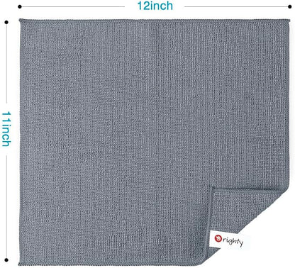 Orighty Grey Microfiber Cleaning Cloth, Microfiber Towels for Cars, Highly Absorbent Car Cleaning Supplies, Lint Free Cloths Clean Rags for Car Care, House, Kitchen, 12x11 inch, Pack of 24