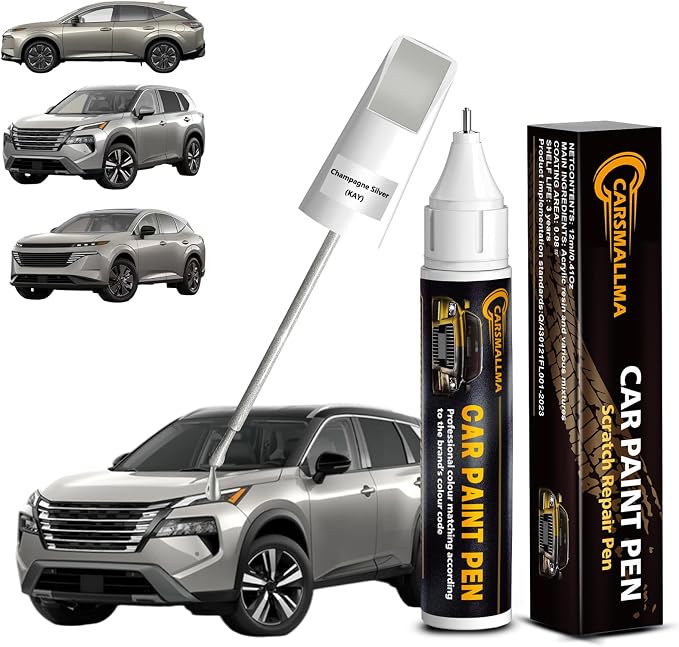 KAY Champagne Silver Car Touch Up Paint for Nissan, Color Accurate Car Paint Scratch Repair Pen Kit Quick & Easy Fix Vehicle Chips and Automotive Nicks Scuff