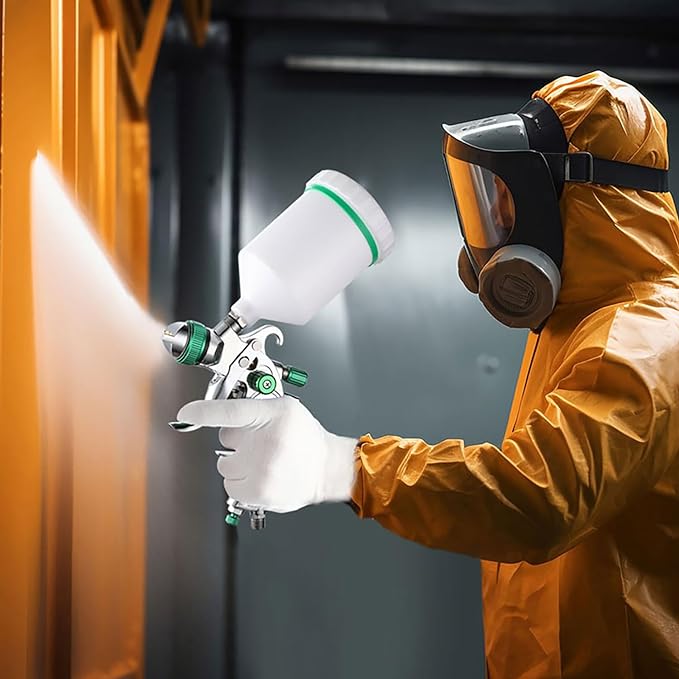 ENDOZER Professional HVLP Spray Gun Set Gravity Feed Air Spray Gun with 1.4, 1.7, 2.0mm Nozzles 20oz 600cc with Gauge for Auto Paint, Primer, Clear/Top Coat & Touch-Up (Not Suitable for Latex Paint)