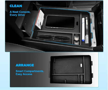 Center Console Organizer for 2025 2026 Nissan Murano SV/SL/Platinum Armrest Secondary Storage Box with Charging Port and Sunglasses Holder 2025 2026 Murano Accessories ABS Center Console Tray