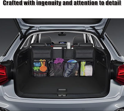 Mandark Car Trunk Organizer, Space Saving Vehicle Backseat Hanging with 8 Large Pockets, Automotive Interior Cargo Organization Storage Bag Accessories, Universal for SUV, Truck, Van