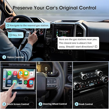 Wireless Carplay Adapter for iPhone, Convert Wired to Apple Carplay Wireless Adapter, Mini Size, Plug and Play, Connection Stable No Delay Car Play for Audi Specific Models