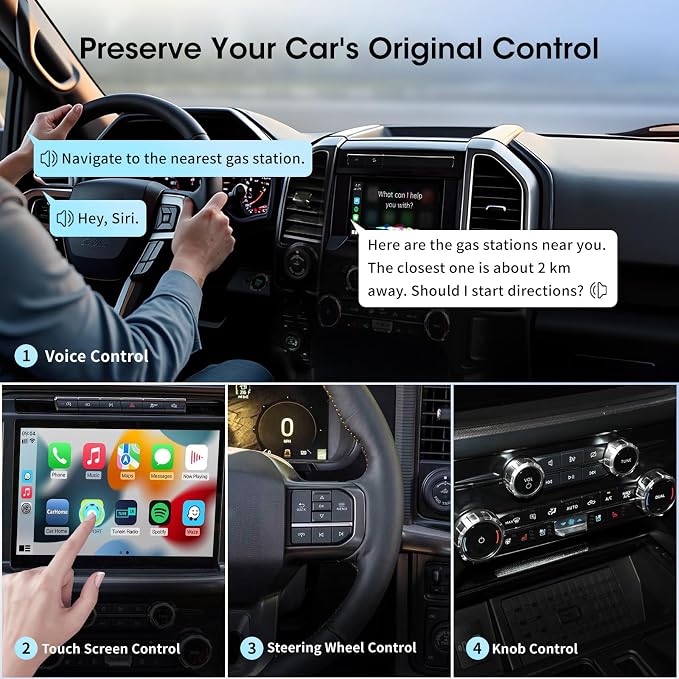 Wireless Carplay Adapter for iPhone, Convert Wired to Apple Carplay Wireless Adapter, Mini Size, Plug and Play, Connection Stable No Delay Car Play for Toyota Specific Models
