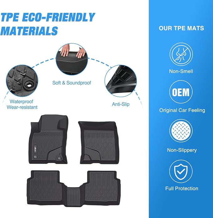 Nilight TPE Floor Mats for Ford Escape (NOT for Hybrid) 2020 2021 2022 2023 2024 2025 2026,All Weather Custom Fit Heavy Duty Floor Liners