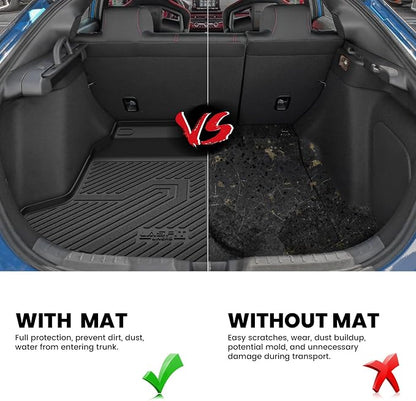 LASFIT Trunk Mat for Honda Civic Hatchback 2022-2026 & Civic Hatchback Hybrid 2025-2026, All Weather TPE Custom Fit Trunk Liner Cargo Mat Cargo Liner, Black
