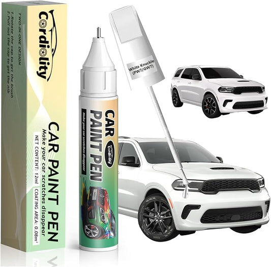 White Knuckle(PW7/GW7) Touch Up Paint Pen for Dodge,Car Paint Scratch Repair Pen Quick and Easy Fix Auto Paint Scratch