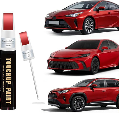 Supersonic Red(3U5) Car Paint Touch Up Pen Compatible with Toyota, 2-In-1 Color Accurate Touch Up Car Scratch Repair Paint Exact Match Toyota Series Automotive Scratch Remover for Nicks&Chips Repair