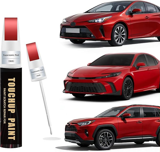Supersonic Red(3U5) Car Paint Touch Up Pen Compatible with Toyota, 2-In-1 Color Accurate Touch Up Car Scratch Repair Paint Exact Match Toyota Series Automotive Scratch Remover for Nicks&Chips Repair