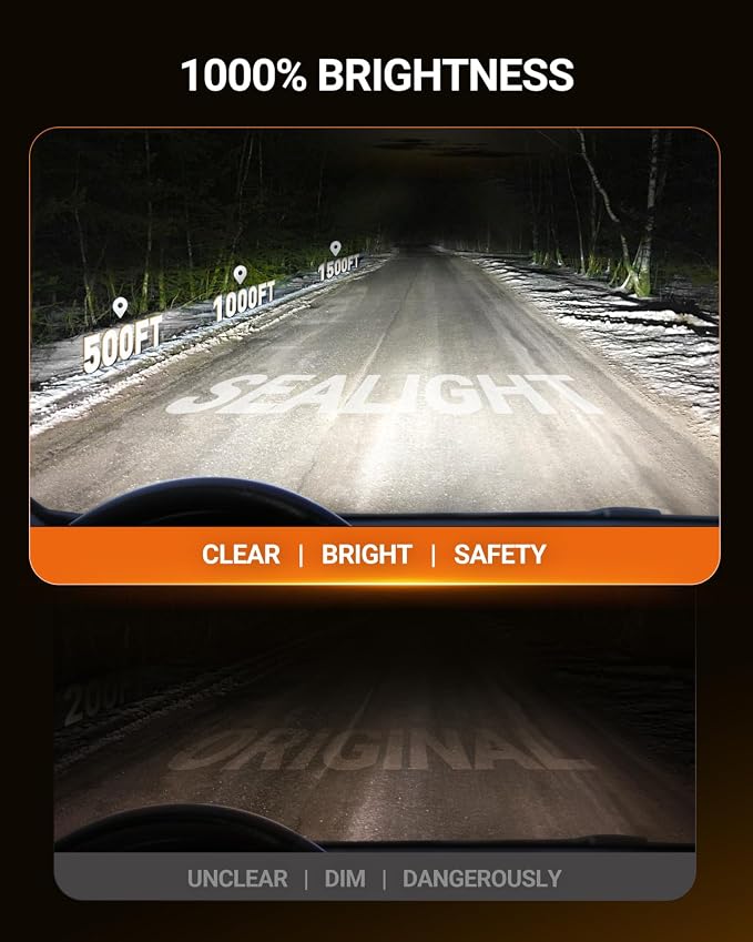 SEALIGHT D3S HID Bulbs, 6500K Cool White, 45000 LM High Output, 1:1 Design, Plug and Play, Compatible with 66340 42403 42302, Pack of 2