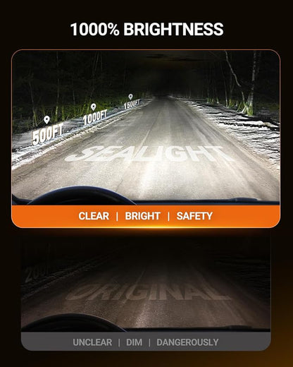 SEALIGHT D3S HID Bulbs, 6500K Cool White, 45000 LM High Output, 1:1 Design, Plug and Play, Compatible with 66340 42403 42302, Pack of 2