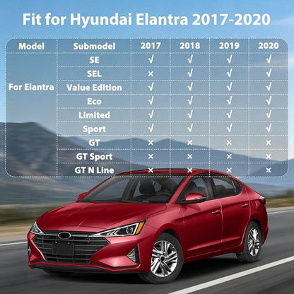 Floor Mats & Cargo Liner for Hyundai Elantra 2020 2019 2018 2017 (Not for GT), All Weather TPE Floor Liners Custom Fit Elantra Heavy Duty Car Mats 1st & 2nd Row & Trunk Mat Accessories Black