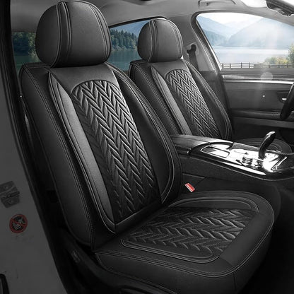 SCITOO Universal Car Seat Covers Full Set,Waterproof Automotive Seat Covers for Front and Back Seats, Premium Car Seatshelteror, Seat Covers for Cars Black – Fits Most Vehicles(Black,Full Set)
