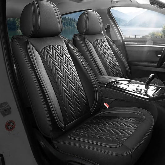 SCITOO Universal Car Seat Covers Full Set,Waterproof Automotive Seat Covers for Front and Back Seats, Premium Car Seatshelteror, Seat Covers for Cars Black – Fits Most Vehicles(Black,Full Set)
