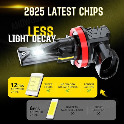 Lights Compatible for Chevy Suburban Tahoe Light Fog Bulbs for Off road Use, Years: 2007 2008 2009 2010 2011 2012 2013 2014, 48000 Lumens 800% Brightness, Pack of 6