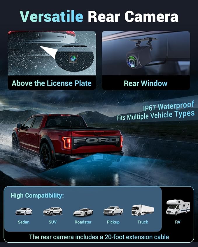 2026 AI Drive Assist 5G WiFi Dash Cam Front and Rear, UHD 4K+1080P, ADAS & GPS, 360° Rotating Front x Free 32GB Card Dual Dashcam, 3" Touch Screen, 24H Parking Mode, Support 512GB Max