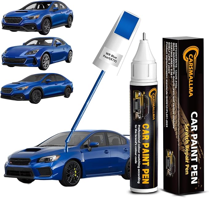 K7X WR Blue Pearl Car Touch Up Paint for Subaru, Color Accurate Car Paint Scratch Repair Pen Kit Quick & Easy Fix Vehicle Chips and Automotive Nicks Scuff