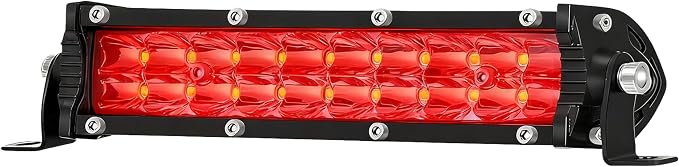 Red LED Light Bar, 7 Inch Slim Light Bar Offroad Driving Fog Light Reverse Lights 12V-60V 60W 6000lm Combo Beam, Ultra Slim LED Off Road Lightbar for Truck ATV UTV RV Mower Golf Cart Boat Ebike