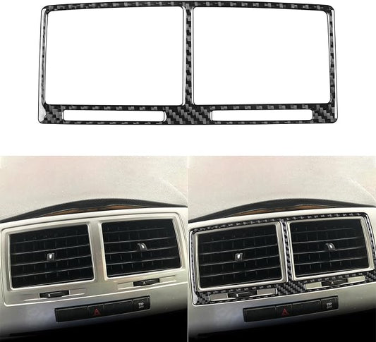 Car Center Console A/C Air Vent Decal Air Outlet Sticker Real Carbon Fiber Trim Compatible with Dodge Charger 2008 2009 2010 Interior Accessories Decor 2PCS Black