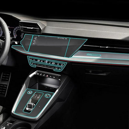 Pre Cutting car Interior PPF Paint Protection Film Console Transparent TPU Film for Audi A3 8Y S3 2020-2025