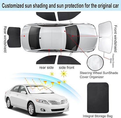 TINGLU Window Shades for Toyota Camry 2007-2011 Accessories Car Side Full Windows Windshield Sun Shade Sun UV Rays & Privacy Protection for Camping,Napping,Relaxing 6PCS