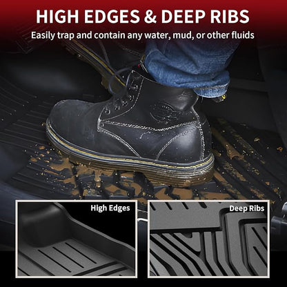 LASFIT Floor Mats & Trunk Mat with Backrest Mat for Honda Pilot 2023-2025 2026, Split & One-Piece Foldable Seating All Weather TPE Floor Liners 1st & 2nd & 3rd Row & Cargo Mat with Seatback Mat, Black