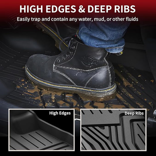 LASFIT Floor Mats & Trunk Mat with Backrest Mat for Honda Pilot 2023-2025 2026, Split & One-Piece Foldable Seating All Weather TPE Floor Liners 1st & 2nd & 3rd Row & Cargo Mat with Seatback Mat, Black