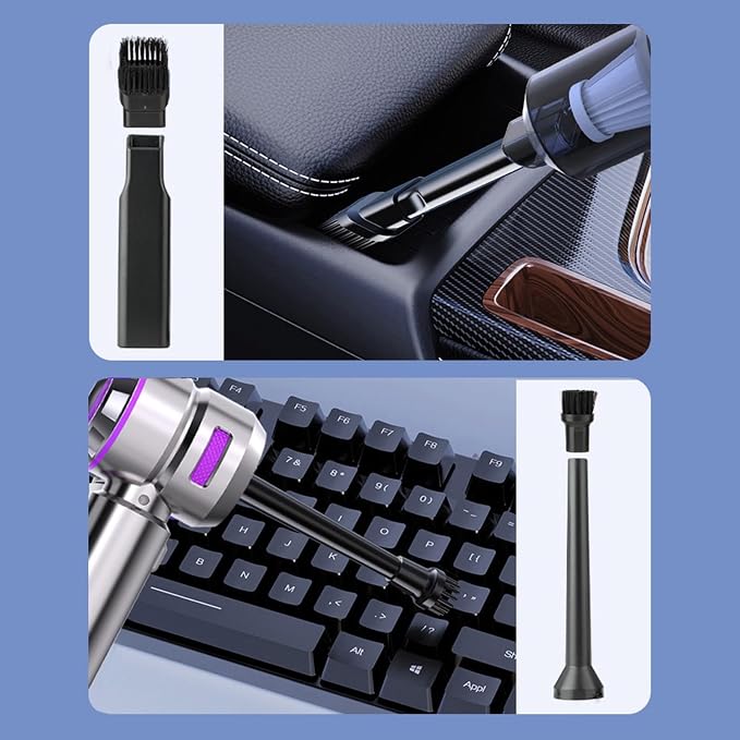 Handheld Car Vacuum Cleaner with Brushless Motor, 16000PA Strong Suction Vacuum & Compressed Air Dusters with LED Light Type C Mini Portable Hand Vacuum Blower for Car Home Office