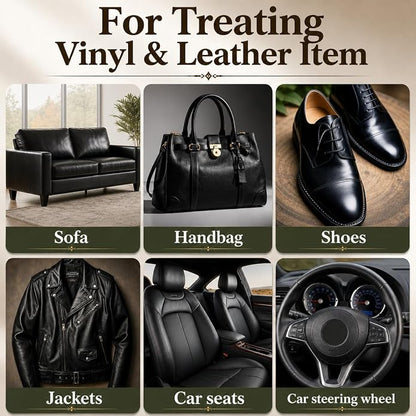 Leather Recoloring Balm, Leather & Vinyl Color Restorer Conditioner – Repairs Faded & Scratched Leather Color