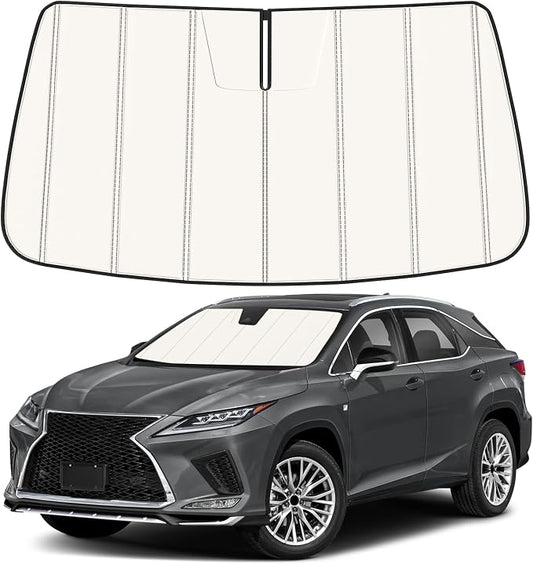 Windshield Sun Shade for Le-xus RX RX350 RX450h 2016-2022, Front Window Visor Accessories, Folding Design Blocks Heat & UV Rays Maintain Cool Interior and Save Space