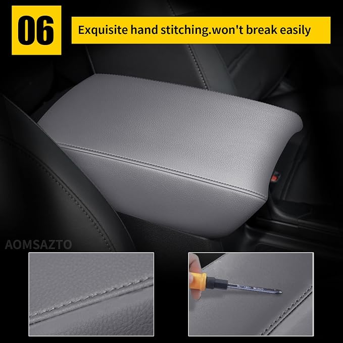 AOMSAZTO Gray Center Console Covers for 2017-2022 Honda CRV Leather Armrest for CR V
