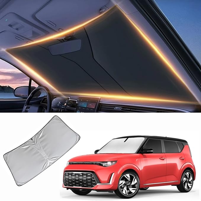 Windshield Sun Shade for Kia Soul Front Window Shades Cover for 2010-2025 Soul Windshield Sun Visor Protector Car Accessories