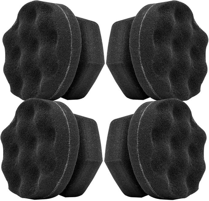 Tire Cleaner, Tire Dressing Shine Applicator (4 Pack), Round Grip Deeper Brush Dressing Applicator Pad Wave to Reach Trim Makes Detailing Tires Easier, Shine