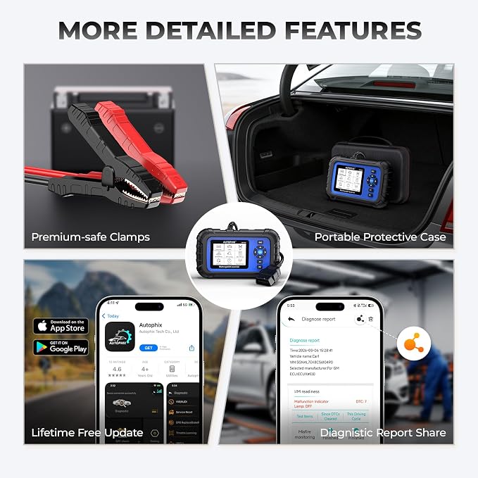 AUTOPHIX DM5900 OBD2 Scanner, ABS SRS Transmission & Engine Code Reader, Check Engine Light Scanner with Battery Test, Live Data, Smog Check, Free Lifetime Updates for All OBDII Cars