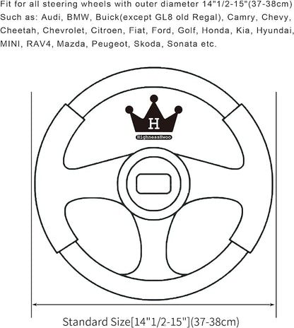 HighnessHwoo Car Steering Wheel Covers for Women Padded Carbon Fiber PU Leather Cute Auto Interior Accessories for Vehicle, Sedan, Universal, Anti Slip, Green, Standard Size, 14.75-15.15in