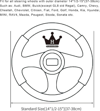 HighnessHwoo Car Steering Wheel Covers for Women Padded Carbon Fiber PU Leather Cute Auto Interior Accessories for Vehicle, Sedan, Universal, Anti Slip, Pink, Standard Size, 14.75-15.15in