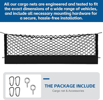 Truck Bed Cargo Net Truck Netting Custom Fit for Dodge Ram 1500 2025 2026-2019 Pickup Tailgate Organizer Net Heavy-Duty Elastic Truck Storage Grocery Mesh Net-Envelope Style