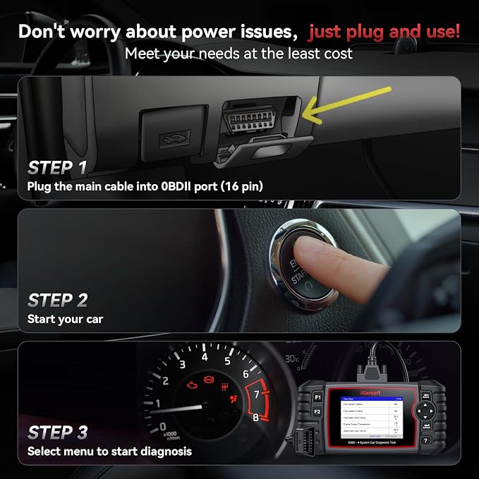 iCarsoft E660 2026 Version 4 Systems OBD2 Scanner, ABS SRS Engine Transmission Car Code Reader with 6 Reset Service Clear Fault Codes Battery Test Diagnostic Scan Tools Lifetime Free Upgrade