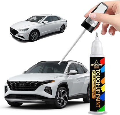 Quartz White(WW8) Touch Up Paint For Hyundai Exact Match-Chips and Nicks 2 in 1 Car Paint Pen Scratch Rapair for Accent/Creta/Elantra/TUCSON/SANTA