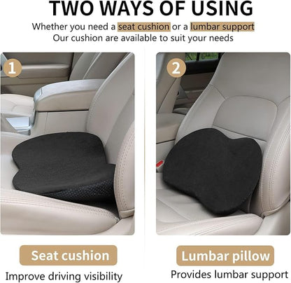 Livtribe Car Seat Cushion - Memory Foam Car Seat Pad - Sciatica & Lower Back Pain Relief - Car Seat Cushions for Driving - Road Trip Essentials for Drivers(Classic Black)