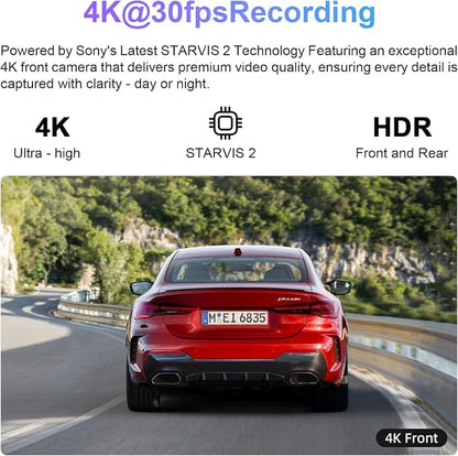 Mangoal Front 4K HDR Dash Cam STARVIS 2 IMX678, Custom Fit for ToyotaCrown 2023-2026 &Crown Signia 2025.2026, XLE Limited Platinum etc, 5GHz WiFi, GPS, 64GB Card