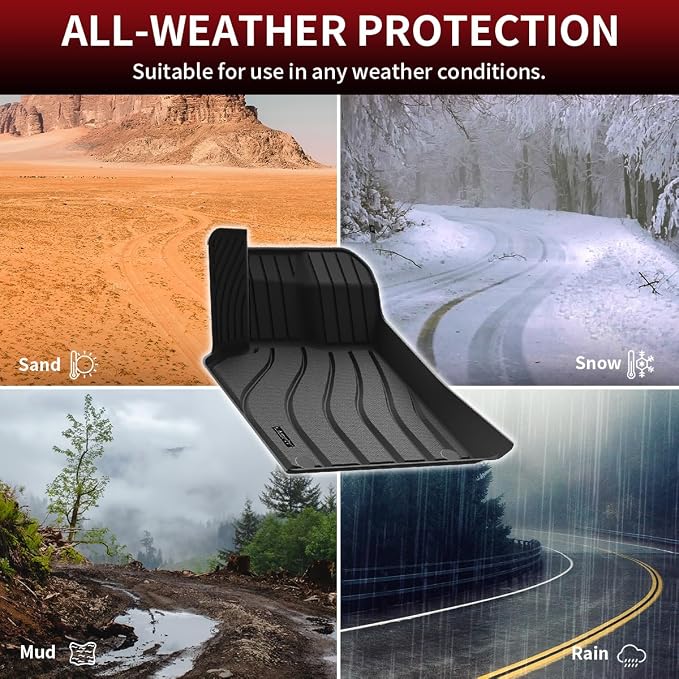 LASFIT Floor Mats for 2014-2026 Porsche Macan, 3D Laser-Measured Custom Fit All Weather TPE Floor Liners, Front & Rear Rows, Black, Easy to Clean