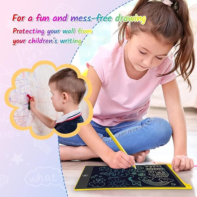 TECJOE 10 Inch 2 Pack LCD Writing Tablet, Colorful Doodle Board Drawing Tablet for Kids, No Mess Toddler Travel Learning Toys, Christmas Birthday Gifts for 3 4 5 6 7 8 Year Old Boys Girls Preschooler