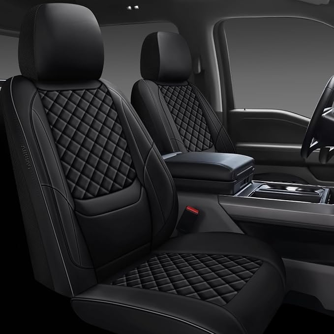 Full Coverage Leather Car Seat Covers Full Set,Waterproof Seat Covers for Cars,SUVs Trucks, Car Seat Cushion,Car Seat Protector with 5 Seats (Black, Full Set(Front and Rear-5 Seats))
