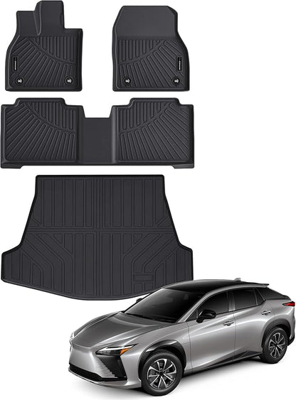 AUXKO- All Weather Floor Mat & Cargo Mat Fit for 2026-2023 Lexus RZ (Include 300e|450e|350e|450e|550e) 2023 2024 2025 TPE Rubber Liners RZ Accessories All Season Guard Odorless Anti-Slip Liner Black