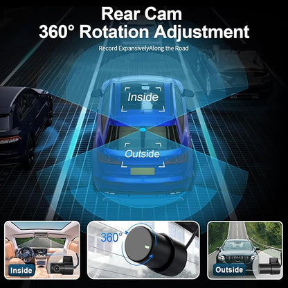 mangoal Front 4K & Rear 1080p Dash Cam Custom fit for Toyota Highlander & Hybrid Gen3 UX50 2017 2018 2019 (Model B), LE Limited L XLE Platinum etc, Integrated OEM Look, App & WiFi, GPS, 128GB Card