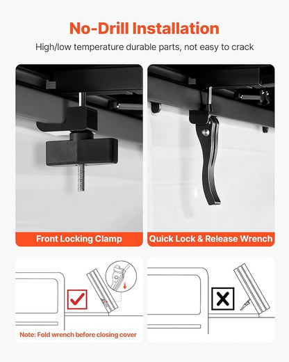 VEVOR Soft Tri-Fold Truck Bed Tonneau Cover, Compatible with 2015-2025 Ford F-150 5.5 ft (67.1 in) Bed, Waterproof Soft Folding Truck Tonneau Cover with 3-Layer PVC and Aluminum Alloy Support Bar