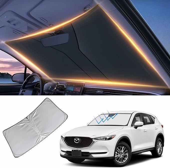 Windshield Sun Shade for Mazda CX5 Front Window Shades Cover for CX-5 2009-2024 2025 2026 Windshield Sun Visor Protector Car Accessories