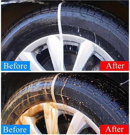 Tyre Nourish Cream, 2026 Car Tire Coating Paste, Powerful Wheel Cleaning Refurbish Wax, Long-Lasting Tire Shine Gel for for Wheel Protection, Restores Black Gloss (Black 1pcs Large)