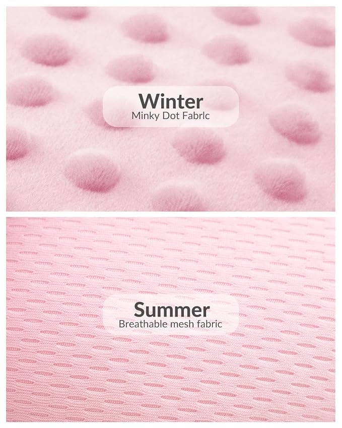 Generic Infant Insert Compatible with Mamaroo Swing & Graco Swing and Infant Car Seat, Newborn Insert Baby Head Body Support, Reversible Design, Breathable Soft Fabric, 1Pcs - Dots, Pink